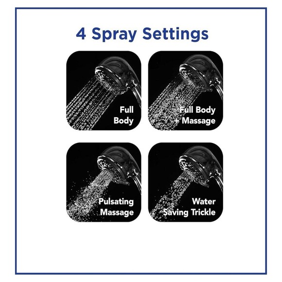 Waterpik EcoFlow Hand Held Shower Head with 5ft Hose - 4 Spray Modes - 443E - Picture 2 of 8